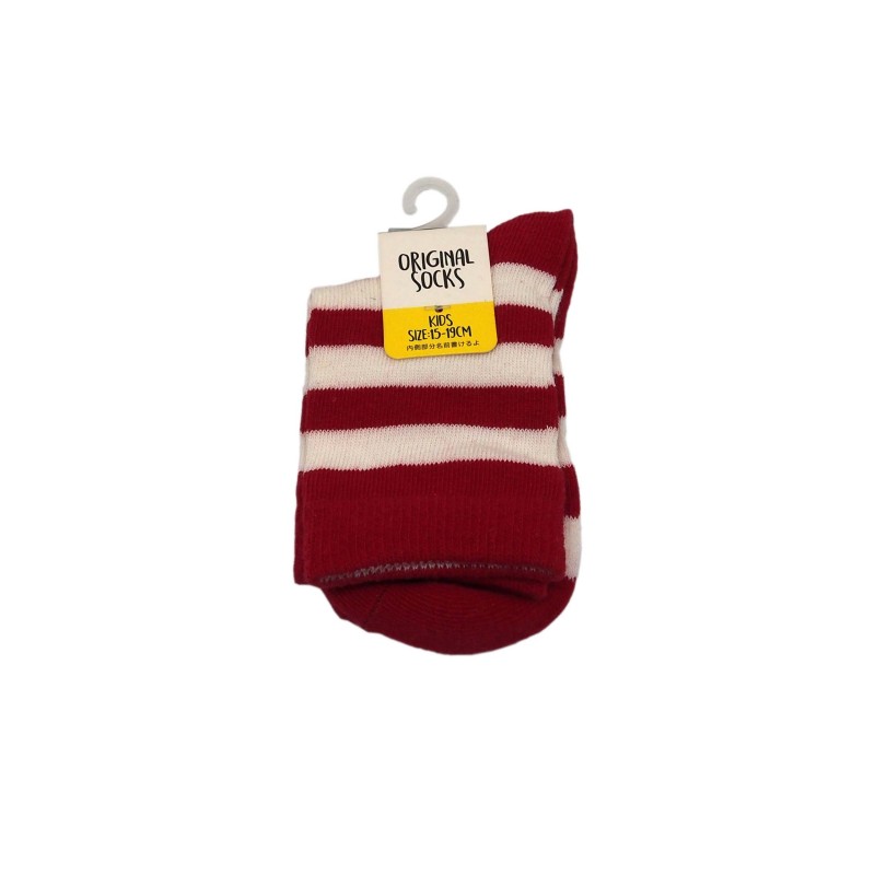 Kids Socks Stripes Red 15-19cm